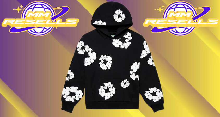 Black and White Denim Tiers Hoodie