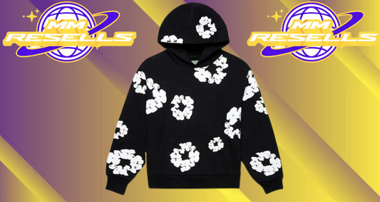 Black and White Denim Tiers Hoodie