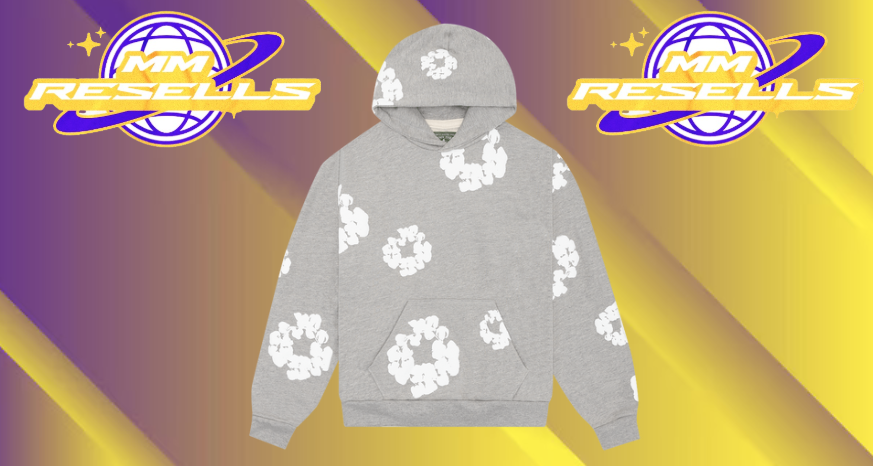 Grey and White Denim Tiers Hoodie