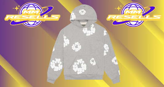 Grey and White Denim Tiers Hoodie