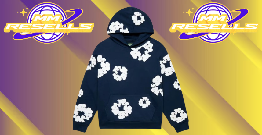 Navy and White Denim Tiers Hoodie